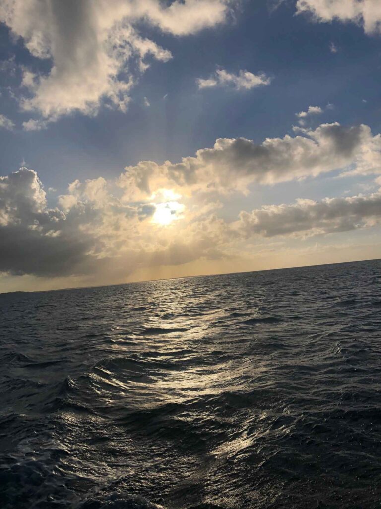 sunset, sea, Caribbean, clouds