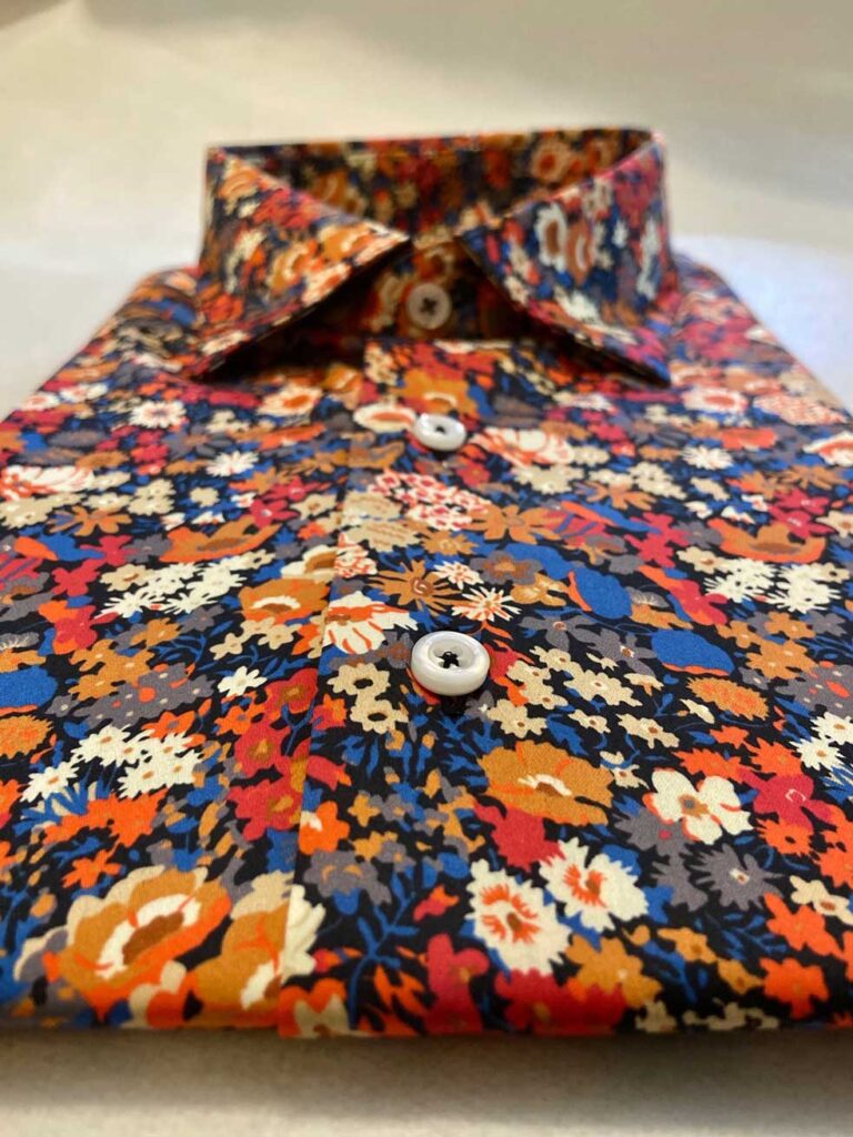 custom shirt, floral pattern shirt, button down shirt